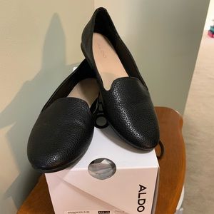Aldo black leather loafers